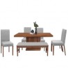 ANTECOMEDOR D´KARLA ESTAMBUL, MESA + BANCA +4 SILLAS TAPIZ GRIS