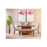 ANTECOMEDOR D´KARLA ESTAMBUL, MESA + BANCA +4 SILLAS TAPIZ GRIS