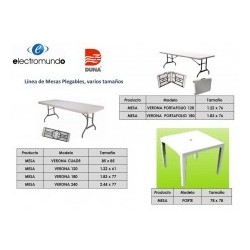 MESA DUNA FORTE 78 x 78 BLANCA