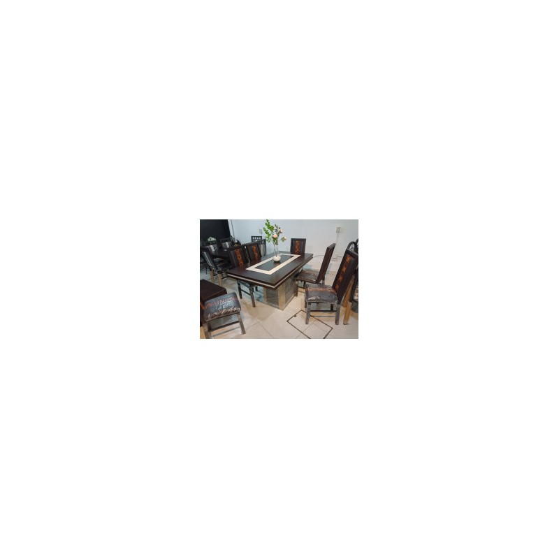 ANTECOMEDOR GIM ATENEA 6 SILLAS CHOCO