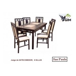 ANTECOMEDOR GIM SAO PAULO 6 SILLAS CHOCO