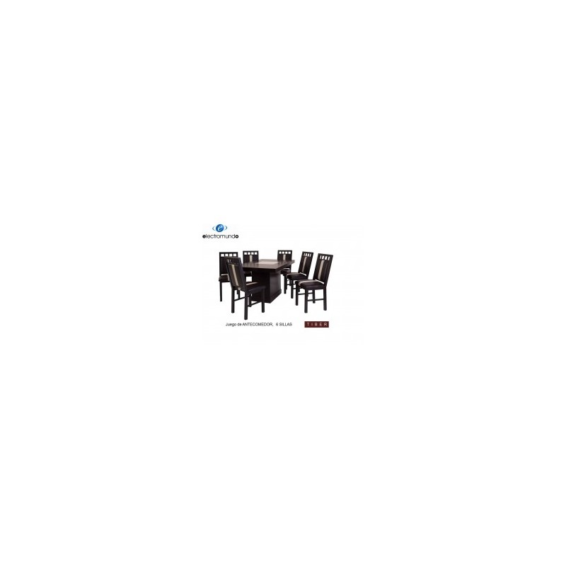 ANTECOMEDOR GIM TIBER 6 SILLAS, CHOCO